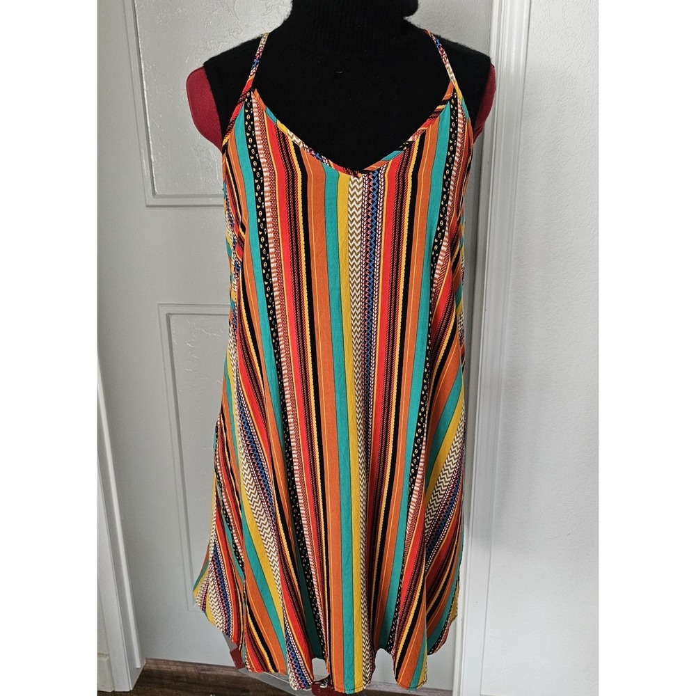 SHEIN Multicolor Stripe Swing Mini Dress Medium